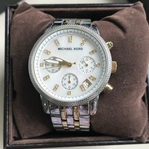 Michael kors silver and gold watch